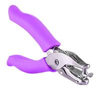 Enday Single Hole Punch Metal Purple, 1/4” Hole Puncher with Soft Grip Handles for Paper and Crafts Round Circle Shape, for Kids and Adults, Also Available in Green, Pink, Red, Blue, Grey, 1 Pc - by