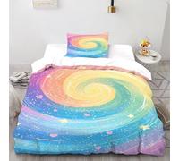 EndCined Spiral Color Stars Bedding Sets for Boys Kids Duvet Cover,3D Theme Comforter Cover Bed Set Ultra Soft Room Decor Single（135x200cm）