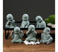 Endearing Buddha Monk Statues for Positive Energy in Home and Garden See Speak Hear No Evil (E)