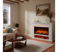 Endeavour Fires Duggleby Electric Fireplace in an Off White MDF Fire Suite [EEK: A]
