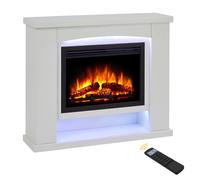 Endeavour Fires Ebberston 39" Freestanding Electric Fire and Surround,White
