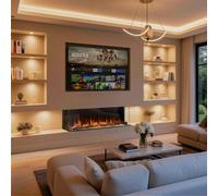 Endeavour Fires & Fireplaces Endeavour Fires Deluxe Rosedale 3-Sided Media Wall Electric Fireplace, Smart Wi-Fi App & Remote Control, Led Log Set - 60 Inch