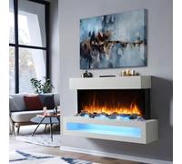Endeavour Fires & Fireplaces Endeavour Fires Fenwick 43" Wall Mounted Electric Fire And Surround, White