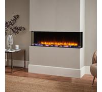 Endeavour Fires & Fireplaces Endeavour Fires Rosedale 3D Media Wall Inset Electric Fireplace With Multi Flame Colours Log & Crystal Set - 48 Inch