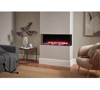 Endeavour Fires & Fireplaces Endeavour Fires Rosedale 3D Media Wall Inset Electric Fireplace With Multi Flame Colours Log & Crystal Set - 40 Inch