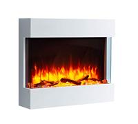 Endeavour Fires Haxby 30” Wall Mounted Electric Fireplace with Off-White Surround, 1 & 2kW Heater, Realistic Flame Effect, 7-Day Programmable Remote Control