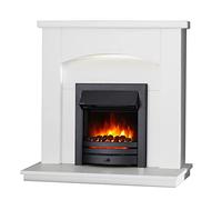 Endeavour Fires New Cayton 42" Freestanding Electric Fireplace Suite, Black