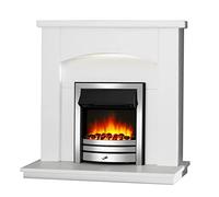 Endeavour Fires New Cayton 42" Freestanding Electric Fireplace Suite,Chrome