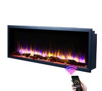 Endeavour Fires New Hawnby 48" Inset Electric Fire with Wi-Fi & Remote Control, Slim Frame, 1kW/2kW Heat, Custom Flame Colours, Crystal & Log Bed, Alexa Compatible, Wall-Mounted Design
