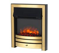 Endeavour Fires Roxby Inset Electric Fire, Brass, 35 mm Half-Depth Spacer