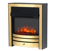 Endeavour Fires Roxby Inset Electric Fire Brass Trim and Fret, 220/240Vac 1&2kW, 7 Day Programmable Remote Control Freestanding Electric Fire (with full depth spacer)