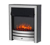 Endeavour Fires Roxby Inset Electric Fire, Chrome, 110 mm Full-Depth Spacer