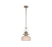 Endeavour Single Ceiling Pendant Light - Polished Nickel with Clear Prismatic Glass