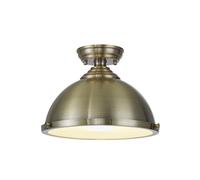 Endeavour Single Flush Ceiling Light - Antique Brass