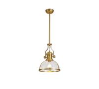 Endeavour Single Light Ceiling Pendant - Satin Gold with Clear Glass