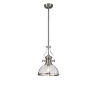 Endeavour Single Light Ceiling Pendant - Satin Nickel with Clear Glass