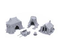 EnderToys Campement - DND Terrain Compatible with Dungeons and Dragons, Warhammer 40k, 28mm Miniature Wargaming, Tabletop RPGs, Wargame Scenery, Grey