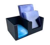 EnderToys CardCare Deluxe - Black, TCG Sleeve, Toploader, and Semi-Rigid Storage Caddy, Gravity Feed Dispenser Box