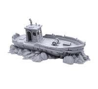 EnderToys Ruined Fishing Boat by Printable Scenery, 3D Printed Tabletop RPG Scenery and Wargame Terrain 28mm Miniatures