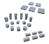 EnderToys Rustic Crates and Pallets, Terrain Scenery for Tabletop 28mm Miniatures Wargame, 3D Printed and Paintable