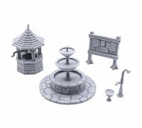 EnderToys Town Square - DND Terrain Compatible with Dungeons and Dragons, Warhammer 40k, 28mm Miniature Wargaming, Tabletop RPGs, Wargame Scenery