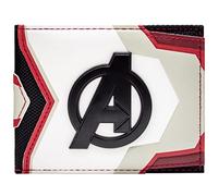 Endgame Avengers Team Suit up Outfit Metal Emblem Wallet Bi-Fold ID & Card Holder, White