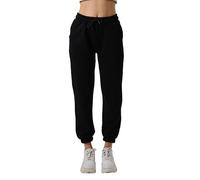 Endies Women’s Cotton Joggers - Fleece Lined 3-PLY Cotton Sweatpants, Thick Ladies Tracksuit Pants, Thermal Walking Trousers for Women, Warm Cuffed Bottoms (UK, Alpha, L, Regular, Regular, Black)