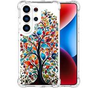 ENDIY Compatible for Galaxy S26 Ultra Cases with Design, Cute Transparent Designer Phone Case for Women Girls Girly with Heavy Duty Protective Bumper (Clear Tree Colorful Leaves)