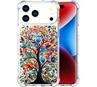 ENDIY Compatible for iPhone 17 Pro Max Cases with Design, Cute Transparent Designer Phone Case for Women Girls Girly with Heavy Duty Protective Bumper (Clear Tree Colorful Leaves)