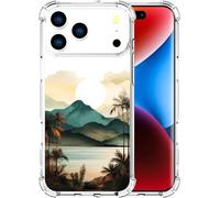 ENDIY Compatible for iPhone 17 Pro Max Cases with Design, Cute Transparent Designer Phone Case for Women Girls Girly with Heavy Duty Protective Bumper (Clear Ocean Beach Mountains)