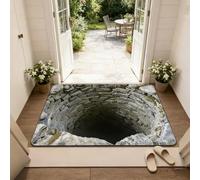 Endless Abyss Door Mat, 3D Optical Illusion Rug Like A Hole in The Floor, Hole Effect Fun 3D Rugs Optical Illusion Door Mat, Non-Slip Visual Illusion Floor Mat for Entrance Living Room (50x80cm)
