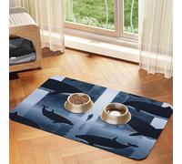 Endless Aisle Pet Feeding Mat Dog Cat Eating Food Absorbent Leather Tablecloth for and Water Bowl Waterproof No Stains Quick Dry Non-Slip 23.62 * 15.75IN