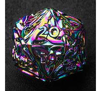 Endless Chaos (Rainbow) Life counter D20 Dice Spindown Solid Metal Extra Large Extra Heavy for MTG Magic the Gathering EDH Commander Metal Counter Count down Celtic Dice