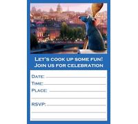 ENDLESS CHOICES 20x ratatouille Birthday Invitations and Envelopes - Fill-in Happy Birthday Party Invitations for Kids, 6X4 Inches, Postcard Style