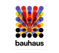 Endless Circles Poster, Bauhaus Mid-Century Modern Print, Retro Abstract Wall Art, A4 (Print Only) - 29.7x21cm