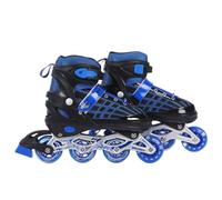 Endless EL1025 Inline Adjustable Skates Large Size 39 EUR (UK 5.5) - 43 EUR (UK 9) for 12 Years and Above | Blue | Aluminium Chassis and 70 mm PU Wheels | Front Wheel Flash, ABEC 7 Bearing