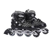Endless EL1025 Inline Adjustable Skates Large Size 39 EUR (UK 5.5) - 43 EUR (UK 9) for 12 Years and Above | Black | Aluminium Chassis and 70 mm PU Wheels | Front Wheel Flash, ABEC 7 Bearing