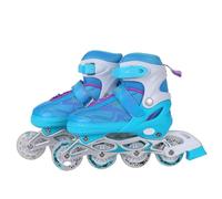 Endless EL1027 Inline Adjustable Skates | Aluminium Chassis and 70 mm PU Wheels | All Wheels Flash, ABEC 7 Bearings, Blue, White