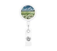 Endless Flower Fields Retractable Badge Holder Light and Durable Wear-Resistant for Daily Work Use
