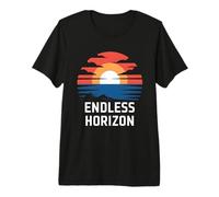 Endless Horizon Funny Sunset Adventure Design Premium T-Shirt