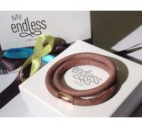 Endless Jewelry 36cm Brown Bracelet Double Strand Rose Clasp rrp £50