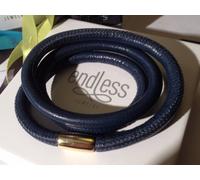Endless Jewelry 54cm Blue Bracelet Triple Strand Yellow Clasp rrp £55