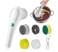 Endless Rechargeable Grill Cleaning Tool - Electric Grill Cleaner | 24.5x7x9.5cm Waterproof Removable Scrubber with 5 Replacement Heads for Oven Automotive Bathtub Floor Restaurant Griddle