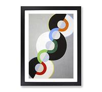 Endless Rhythm By Robert Delaunay Classic Painting Framed Wall Art Print, Ready to Hang Picture for Living Room Bedroom Home Office Décor, Black A3 (34 x 46 cm)