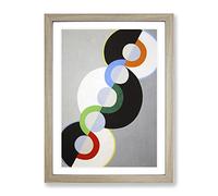 Endless Rhythm By Robert Delaunay Classic Painting Framed Wall Art Print, Ready to Hang Picture for Living Room Bedroom Home Office Décor, Oak A3 (34 x 46 cm)