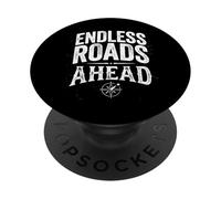 Endless Roads Ahead Vintage Compass Adventure Typography PopSockets Adhesive PopGrip