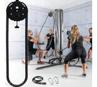 Endless Rope Trainer | Adjustable Resistance Pulley System | Durable Closed-loop Nylon Rope | Versatile Fitness Equipment For Home & Gym Workouts Black