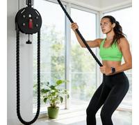 Endless Rope Trainer&Portable Cable Pulley System&Resistance Trainer Machine for Home Gym - 14ft Climbing Rope Machine with Adjustable Resistance for Full Body Workout & Strength Training Red