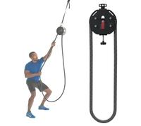 Endless Rope Trainer, Portable Cable Pulley System, with Adjustable Resistance, Home Gym Equipment, for Grip, Arms, Back, Body Coordination Exercises,Red