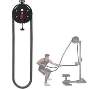 Endless Rope Trainer, Suspension Pulley Cable Machine With Adjustable | Resistance, For Muscle Endurance, Upper Extremity Physical Training, Aerobic Exercise ,Black